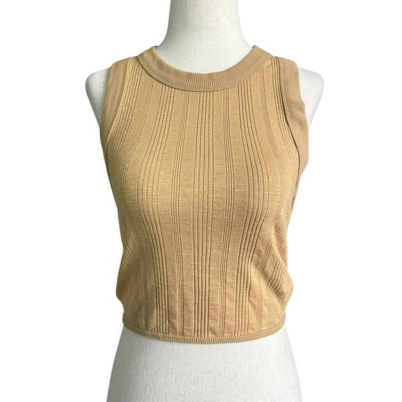 Forever 21 Brown Ribbed Sleeveless Crop Top Women's Size Small | 42-34-2 - Picture 1 of 6